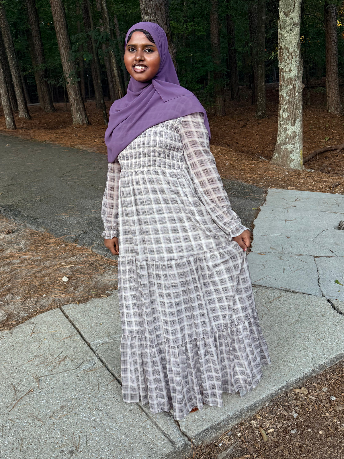 Zahra Plaid Maxi Dress