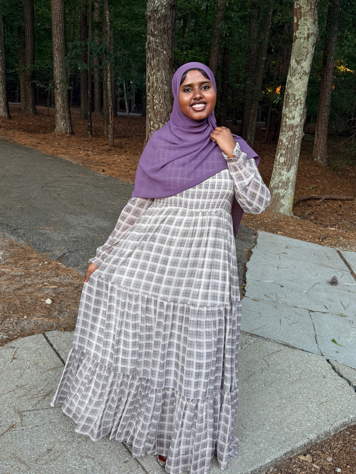 Zahra Plaid Maxi Dress