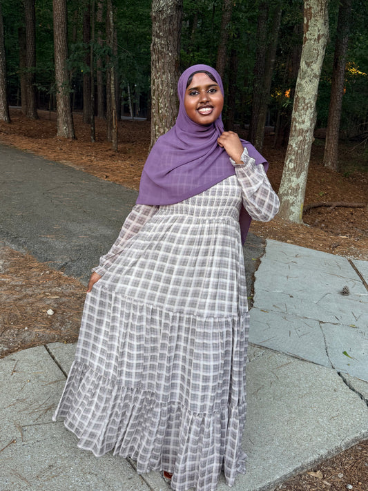 Zahra Plaid Maxi Dress