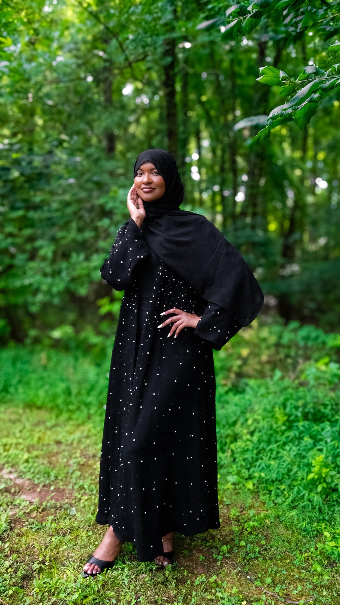 Celeste Pearl Abaya Set( 2 pieces)