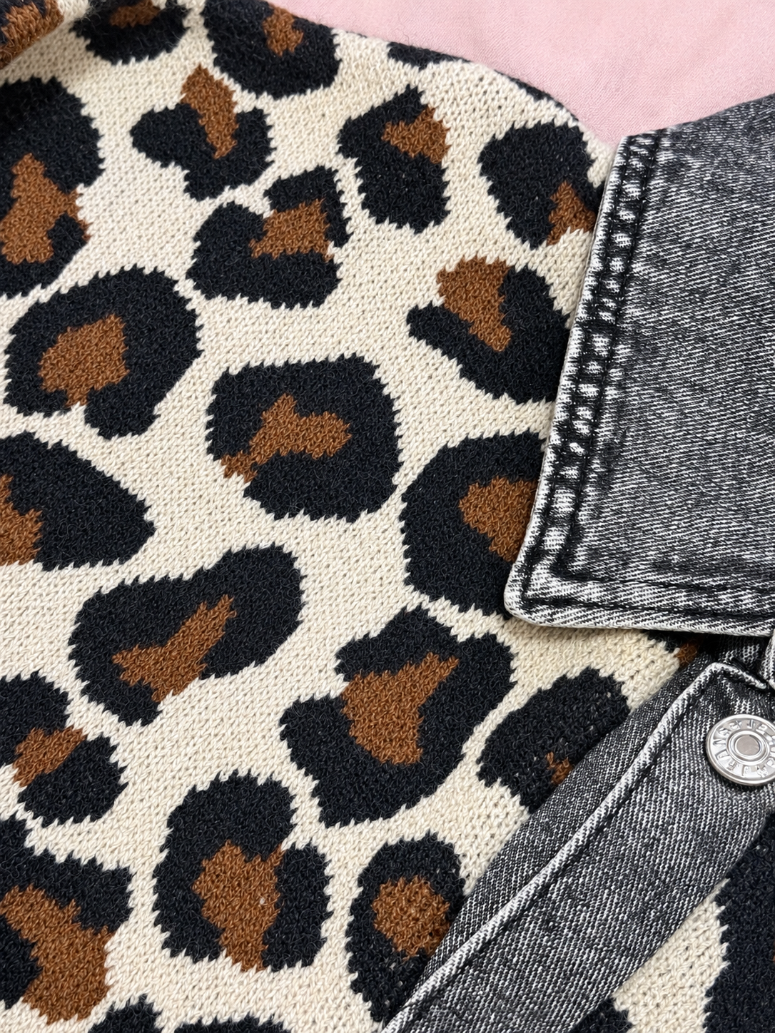 Leopard Denim Cardigan