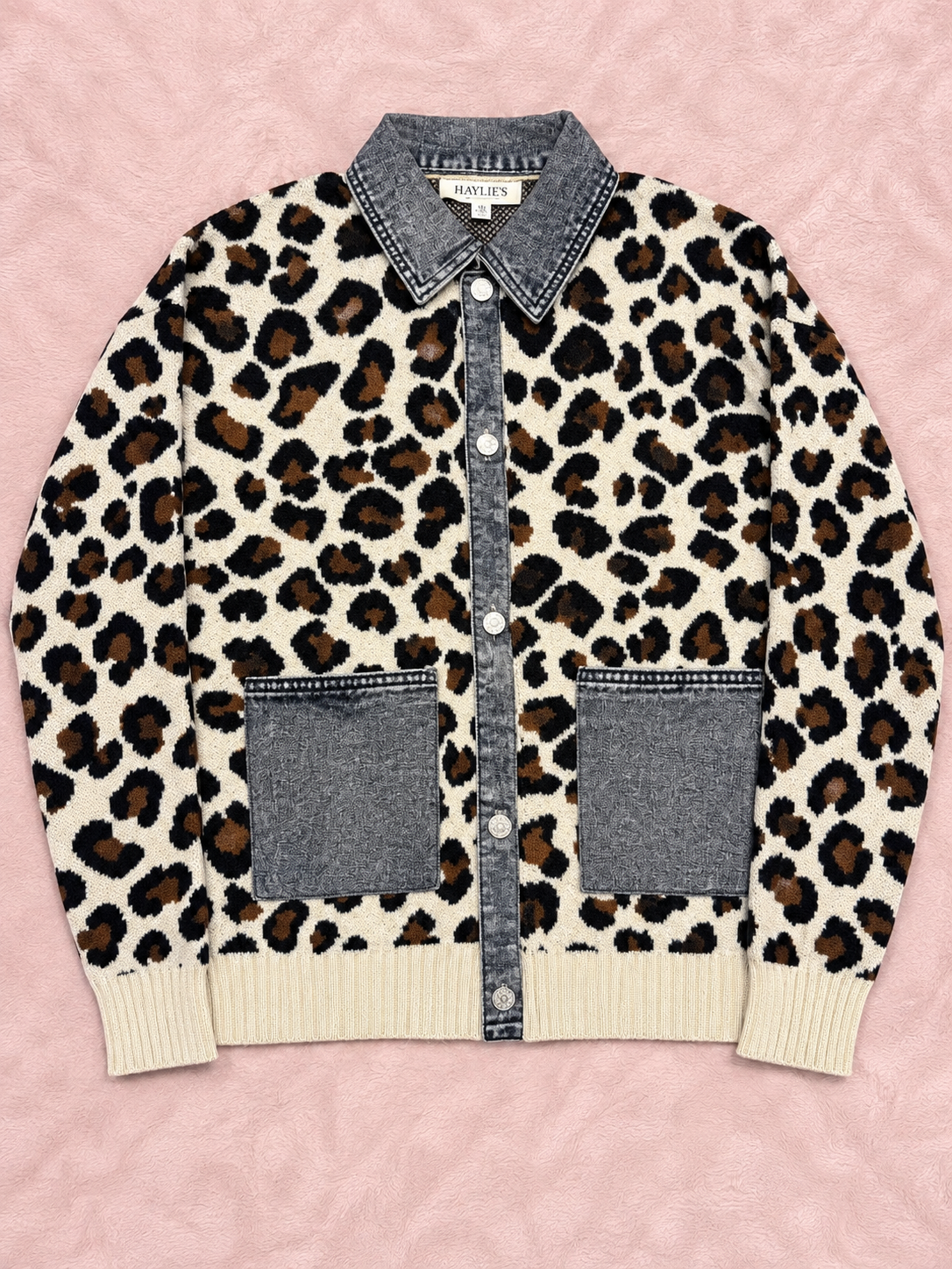 Leopard Denim Cardigan