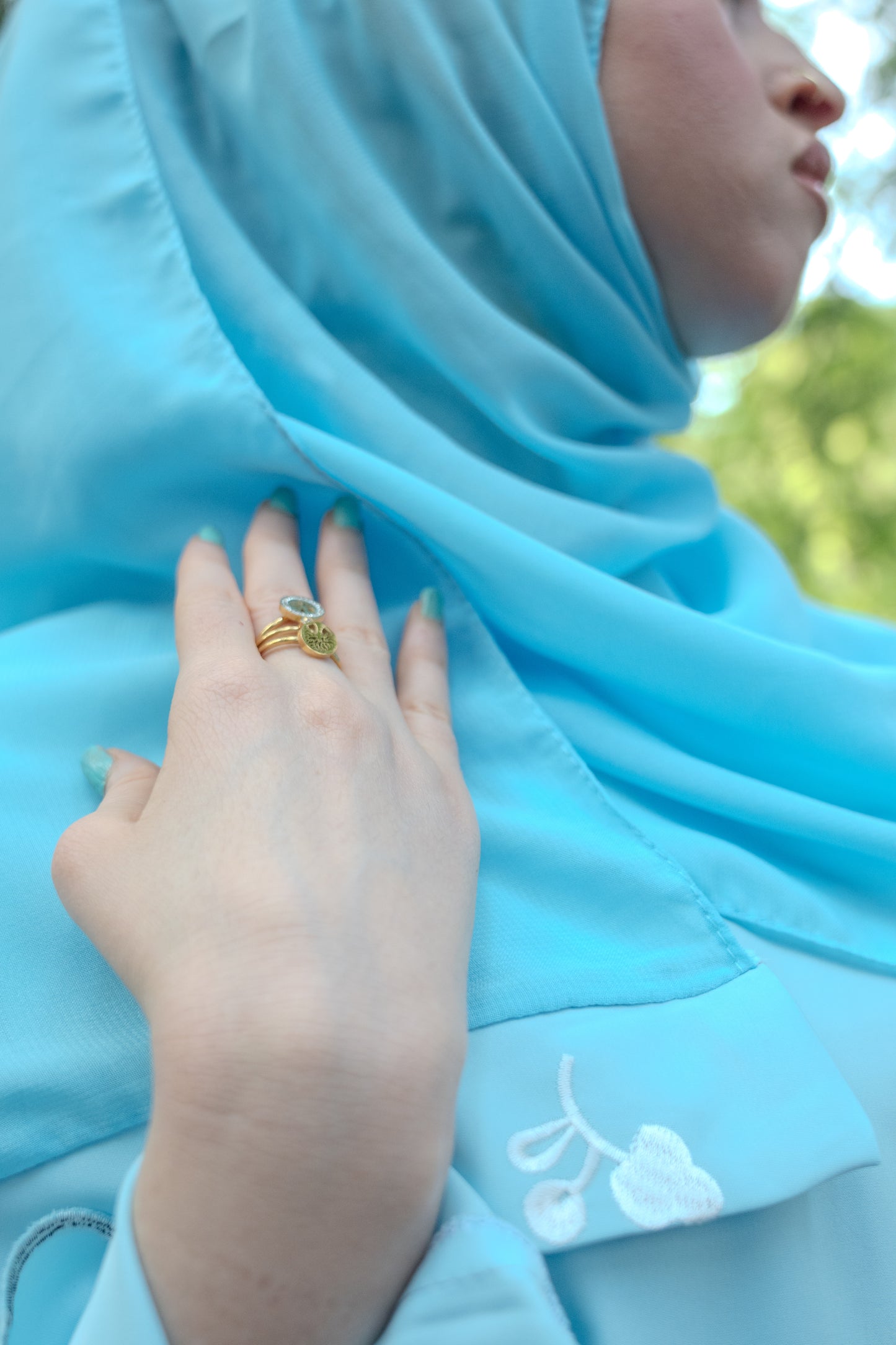 Fatima Abaya - Light Blue