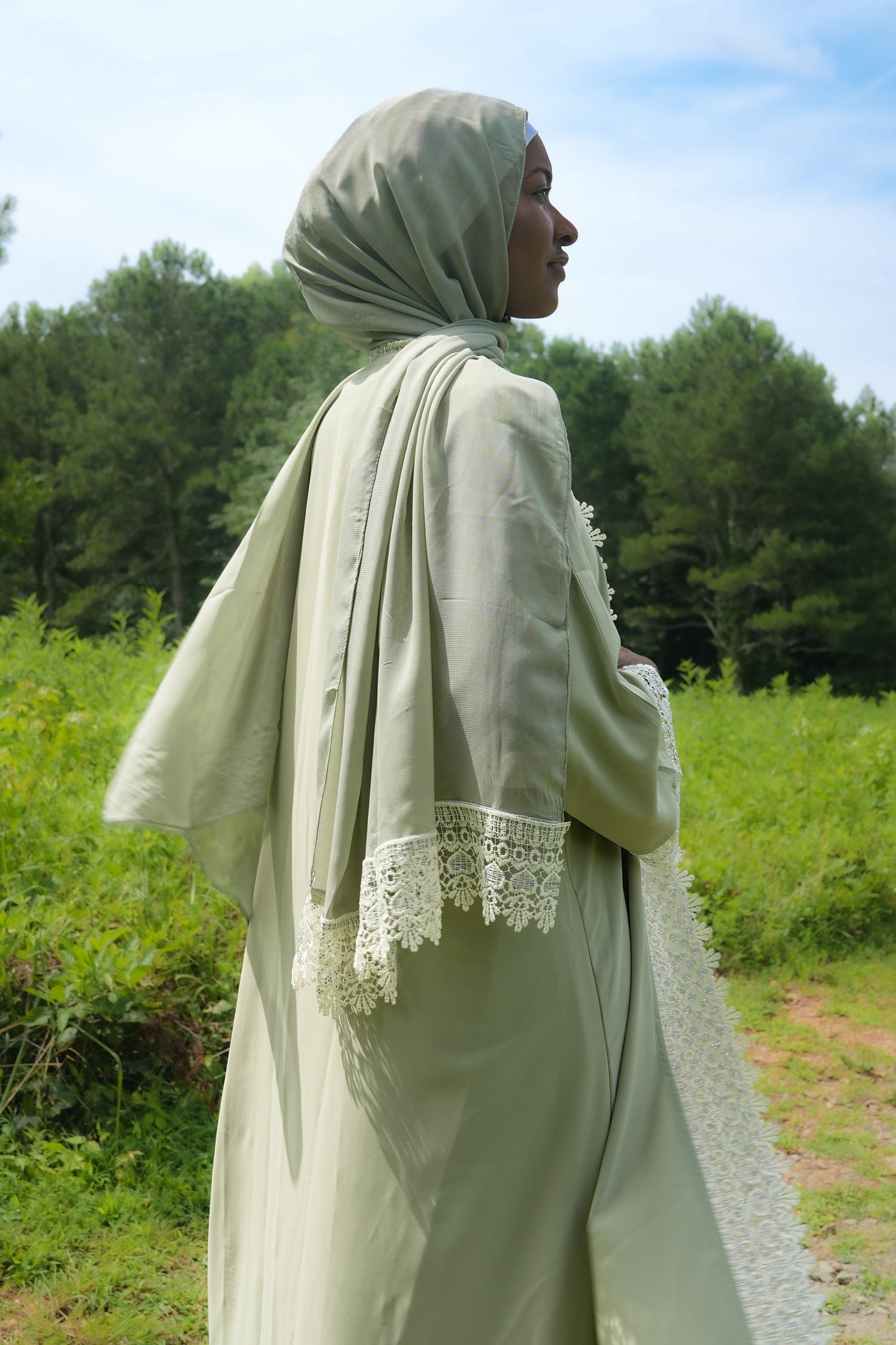 Luna Lace 3-Piece Abaya Set